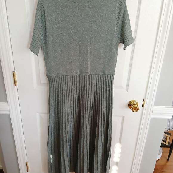 NWT Soft Surroundings Lumine Sparkle Surplice Seafoam Green Sweater Dress Sz L - Picture 8 of 8